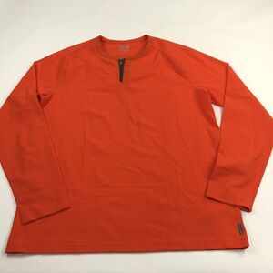 MOUNTAIN HARDWEAR Large Orange Red Snap Pullover Long Sleeve Hiking Base Layer